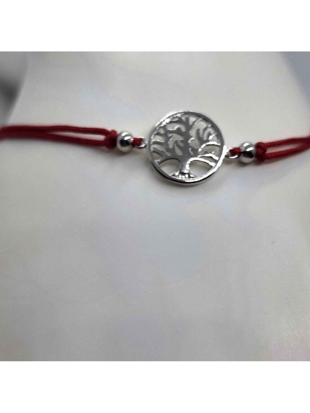 Tree of Life Bracelet – 925 Sterling Silver Charm, Adjustable Red String